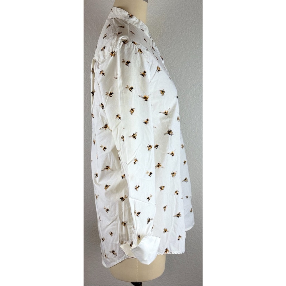 Victoria Beckham Women’s Button-Down  Cream Shirt w/Bumble Bees Print Small - Picture 3 of 11